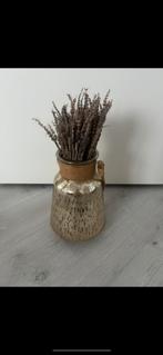 Gouden designer vaas met touw, Overige kleuren, Ophalen of Verzenden, Minder dan 50 cm, Glas