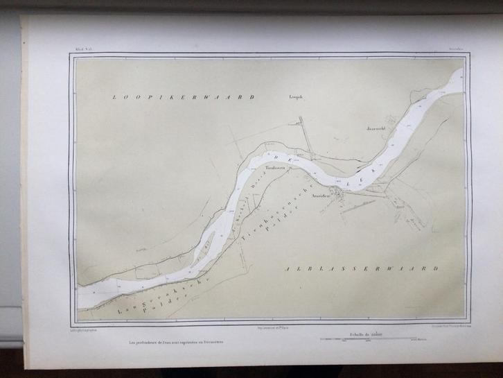 De Lek, Ameiden en Lopik, B.H. Goudriaan, 1838, Antiek en Kunst, Kunst | Etsen en Gravures, Verzenden