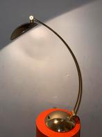 Halverwege de eeuw messing Bauhaus zwanenhals bureaulamp., Ophalen of Verzenden, Zo goed als nieuw, Minder dan 50 cm