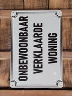 Onbewoonbaar verklaarde woning reclamebord van metaal deco, Info@deconoord.nl, Deco Noord, Nieuw, Ophalen of Verzenden