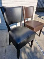 Cafe stoeltjes 4 bruin, 2 zwart, Ophalen, Bruin, Leer