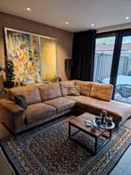 Cognag hoekbank bruin loungebank design bank elegante bank, Ophalen, Metaal, 125 tot 150 cm, Hoekbank
