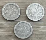 setje ronde stuivers / 5 cent Wilhelmina 1907 / 1908 / 1909, Postzegels en Munten, Munten | Nederland, Ophalen, Koningin Wilhelmina