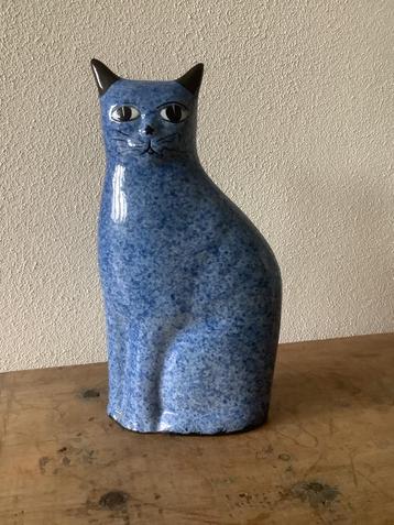 Vintage jaren ‘70 blauwe folk art Enesco  kat beschikbaar voor biedingen