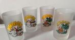4 Frosted Boswandeling glazen. Hoogte 10 cm., Verzamelen, Glas en Borrelglaasjes, Ophalen of Verzenden, Zo goed als nieuw, Borrel- of Shotglas