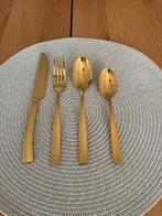 24-delige gouden bestekset (nieuw in doos), Huis en Inrichting, Ophalen of Verzenden, Nieuw, Rvs of Chroom, Bestekset