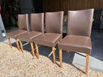 Eerkamerstoelen, Huis en Inrichting, Stoelen, Ophalen, Bruin, Leer, Zo goed als nieuw