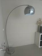Boog lamp zilver, met zware voet., Huis en Inrichting, Lampen | Vloerlampen, Ophalen, Zo goed als nieuw, Metaal, 150 tot 200 cm
