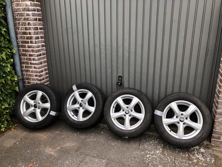 Audi Velgen 5x112 met 225/55R16, Auto-onderdelen, Banden en Velgen, Banden en Velgen, Winterbanden, 16 inch, 225 mm, Personenwagen
