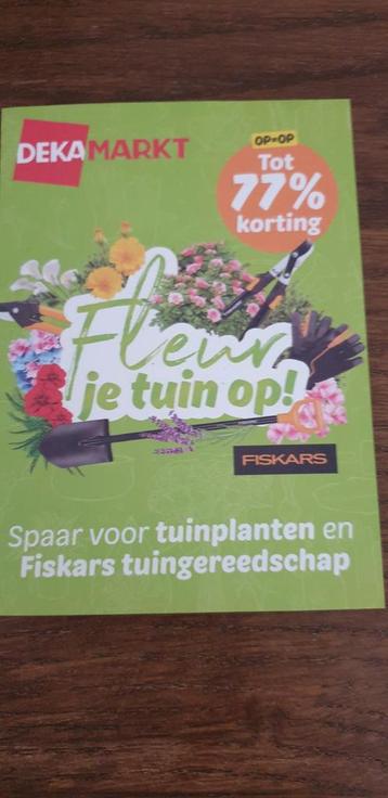 1 volle spaarkaart Fiskars tuingereedschap deka markt