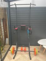 Complete homegym set (Power Tower + halterset + kettlebells), Sport en Fitness, Fitnessmaterialen, Ophalen, Zo goed als nieuw