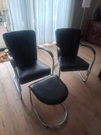 Gispen 412 fauteuils, Ophalen, Zwart, Zo goed als nieuw, Leer