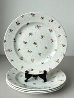 4 vintage borden van Royal wessex wit porselein met roosjes, Ophalen of Verzenden, Zo goed als nieuw, Bord(en), Wedgwood