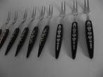 10 vintage RVS cocktail vorkjes cocktail prikkers 10,5 cm, Antiek en Kunst, Ophalen of Verzenden