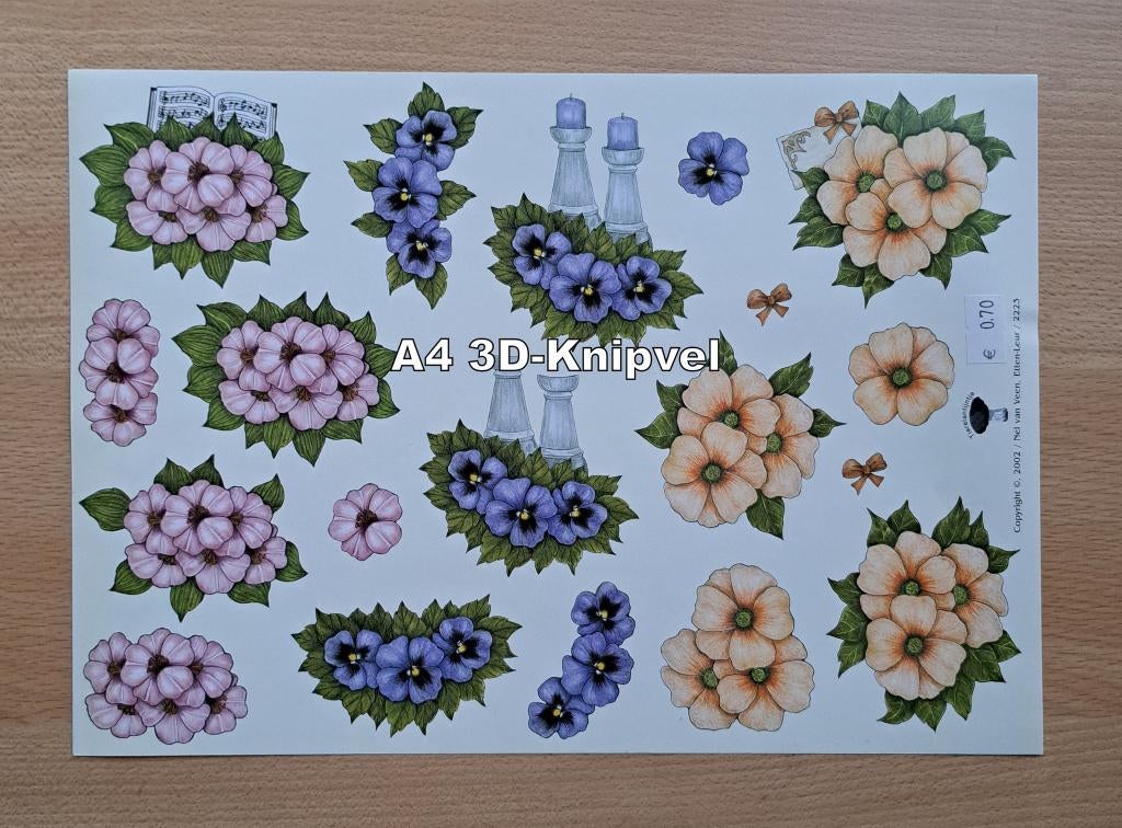 14...A4 - 3D KNIPVELLEN TIERELANTIJNTJE, Ophalen of Verzenden, Nieuw, Plaatje