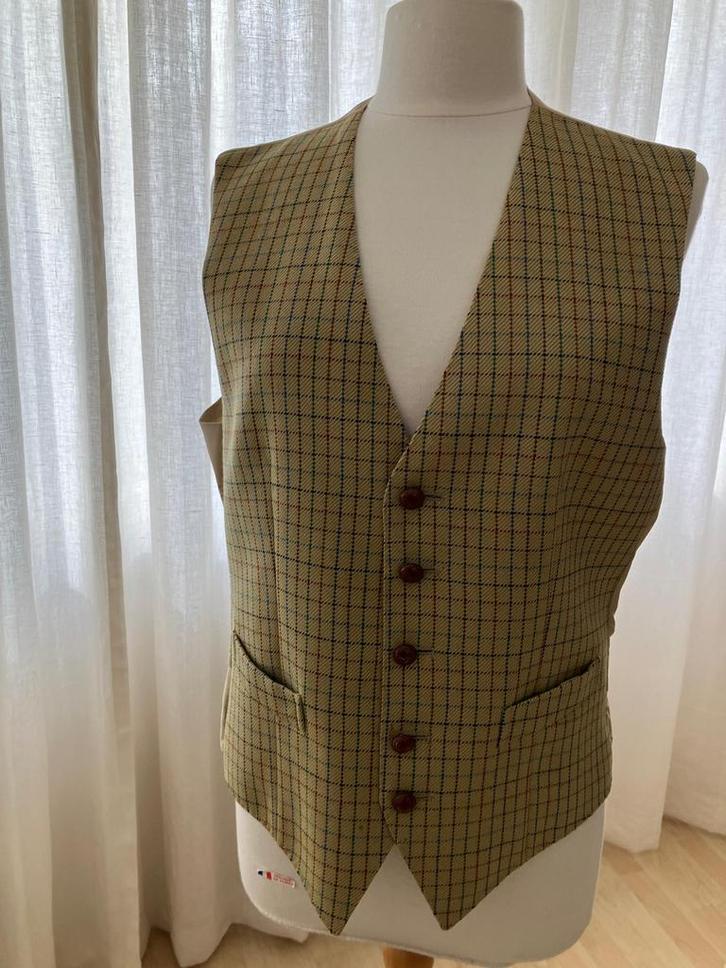 Daks London Gilet - Maat 50 - 100% Wol, Kleding | Heren, Truien en Vesten, Zo goed als nieuw, Maat 48/50 (M), Beige, Ophalen of Verzenden