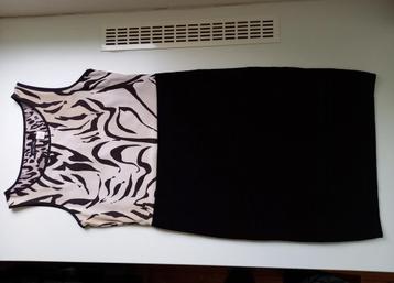 MARCCAIN pracht zwarte jurk met tijger streep , mt 40 42  beschikbaar voor biedingen