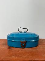 Blauw emaille bewaarbakje, Ophalen of Verzenden