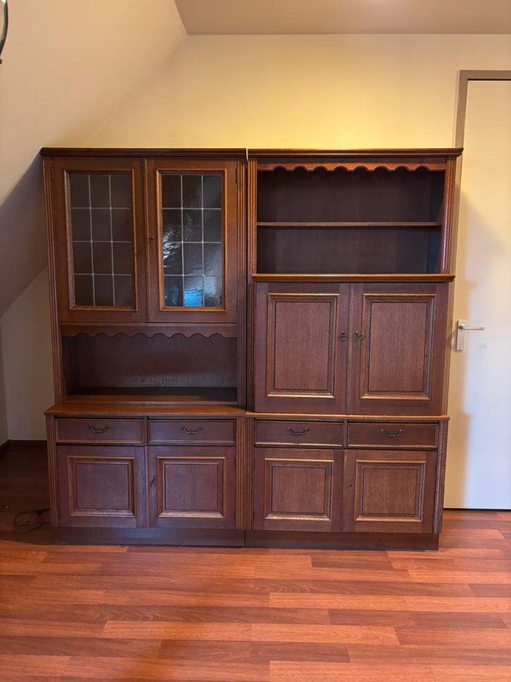 Houten buffetkast, Huis en Inrichting, Kasten | Buffetkasten, Gebruikt, 150 tot 200 cm, 150 tot 200 cm, 25 tot 50 cm, Eikenhout