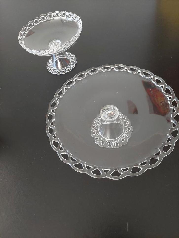 vintage taartschalen, Antiek en Kunst, Antiek | Glas en Kristal, Ophalen of Verzenden
