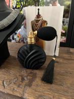 ZWART GLAZEN  VINTAGE PARFUM VERSTUIVER …, Ophalen of Verzenden, Gebruikt