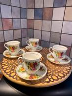 4 engelse kop en schotels,fine bone China,Pink Roses, Antiek en Kunst, Ophalen of Verzenden