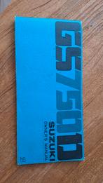 Suzuki gs 750 d owners manual, Motoren, Ophalen of Verzenden