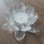 Glazen Lotus Kandelaar - incl. Verzending, Huis en Inrichting, Woonaccessoires | Kandelaars en Kaarsen, Overige materialen, Wit