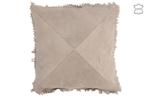 J-Line echt lederen kussens - beige/zand - 45x45cm, Beige, Ophalen of Verzenden