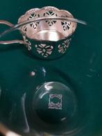 Theeglazen met verzilverde houder met oor, Schott Mainz Jena, Ophalen of Verzenden, 'T Olde Gre-j, Info@toldegrej.nl, Endepoelstraat 20f Didam