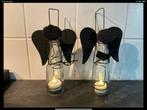 2 windlichten engel metaal buiten binnen, Ophalen of Verzenden, Zo goed als nieuw