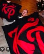 Knolpower dekbedovertrek zwart/rood eenpersoons, Eenpersoons, Zwart, Dekbedovertrek, Ophalen of Verzenden