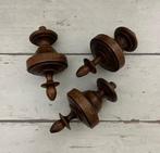 Set Franse eikenhouten siertorentjes hout draaiwerk, Ophalen of Verzenden