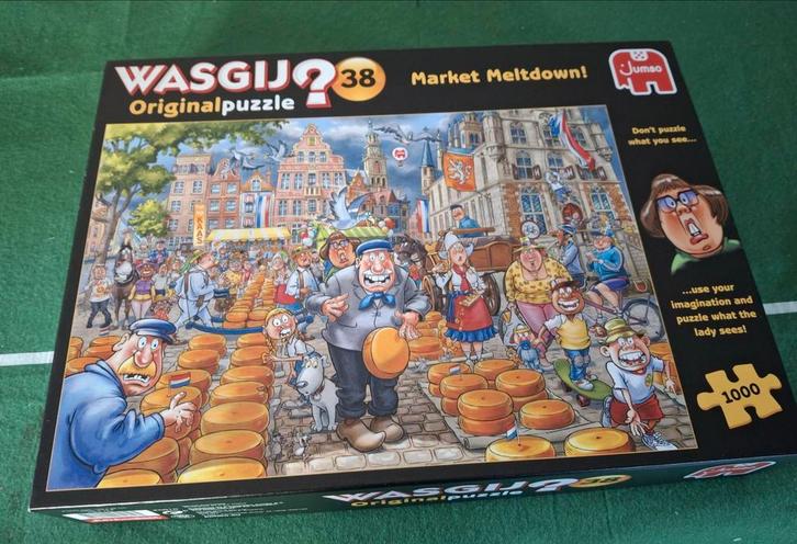 Wasgij Original 38 - Market Meltdown! Puzzel, Hobby en Vrije tijd, Denksport en Puzzels, Zo goed als nieuw, Legpuzzel, 500 t/m 1500 stukjes