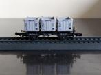 Minitrix 3535 - containerwagen BTs50 met HzH cont. (11599), Gebruikt, Gelijkstroom, Trix, Wagon