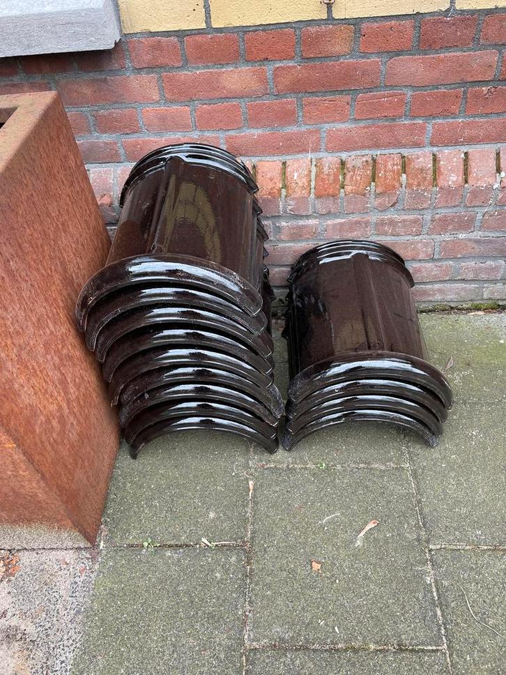 Dakpannen: Nokvorsten, Tuile de Nord, Koramic, Doe-het-zelf en Verbouw, Dakpannen en Dakbedekking, Gebruikt, Dakpannen, Steen of Klei