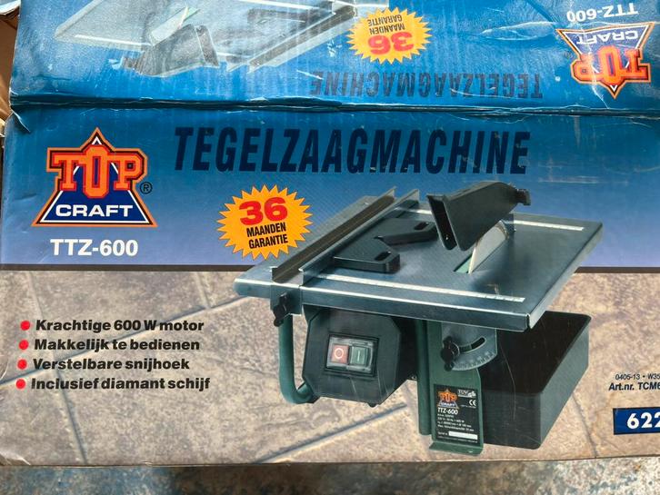 TOP Craft TTZ-600 Tegelzaagmachine - Weinig Gebruikt, Doe-het-zelf en Verbouw, Gereedschap | Zaagmachines, Gebruikt, Overige typen