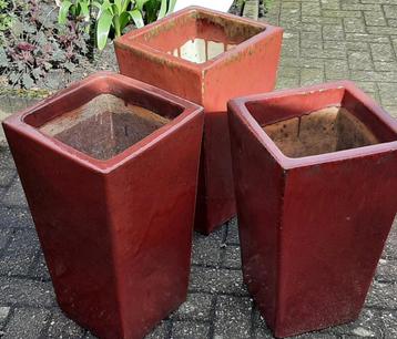■■   Bloem- plantenbak Terracotta, bruin emaille glazuur
