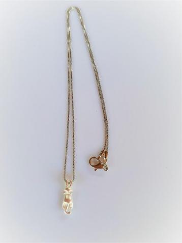 Ketting Hangende Kat mat sterling 925 zilver beschikbaar voor biedingen