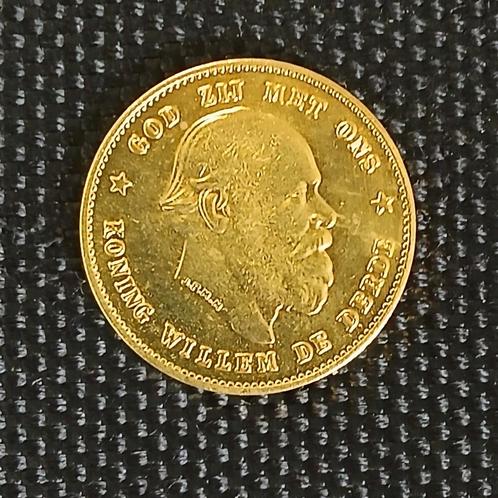 1887 Goud vergulding tientje 10 Gulden - Koning Willem III, Postzegels en Munten, Munten | Nederland, Losse munt, 10 gulden, Koning Willem III