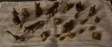 verzameling kleine bronzen/koperen/messing dieren beschikbaar voor biedingen