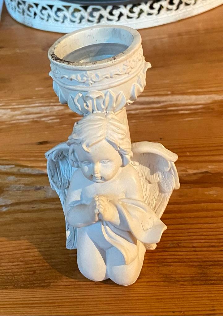 Engelen Waxinelichthouder, Huis en Inrichting, Woonaccessoires | Kandelaars en Kaarsen, Gebruikt, Kandelaar, Minder dan 25 cm