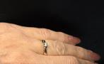 Wit gouden Vintage design ring met diamant. 2025/876., ., Ophalen of Verzenden, ., Met edelsteen