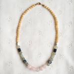 Vintage edelstenen ketting, Verzenden, Geel, Zo goed als nieuw, Met edelsteen