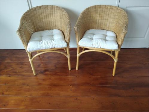 Rotan kuipstoel, Huis en Inrichting, Stoelen, Gebruikt, Twee, Riet of Rotan, Bruin, Ophalen