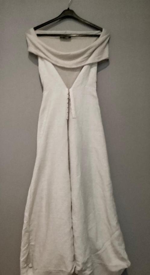 Mooie NILLS Linnen Jurk mt S, Kleding | Dames, Jurken, Gedragen, Maat 36 (S), Beige, Onder de knie, Ophalen