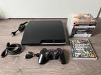 Ps3 slim met 10 games, Ophalen of Verzenden, Zo goed als nieuw, Met 1 controller, Slim