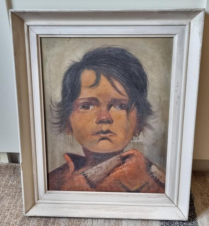 Floris Jespers (1889-1965) portret jongen., Antiek en Kunst, Kunst | Schilderijen | Klassiek, Ophalen of Verzenden