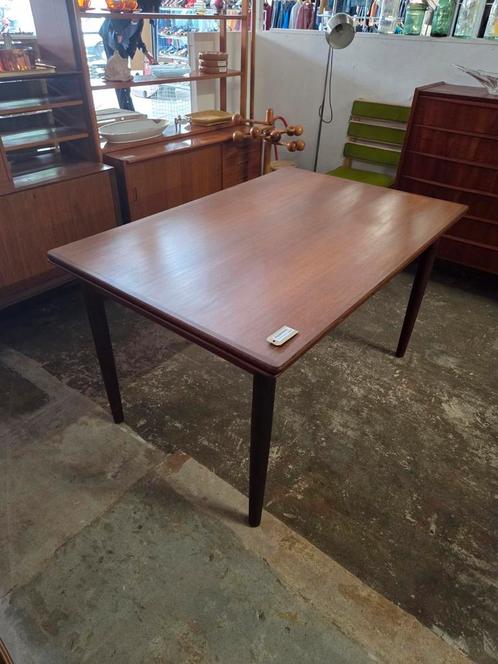 Vintage uitschuifbare Deense eettafel in teakhout, Huis en Inrichting, Tafels | Eettafels, Gebruikt, 50 tot 100 cm, 100 tot 150 cm