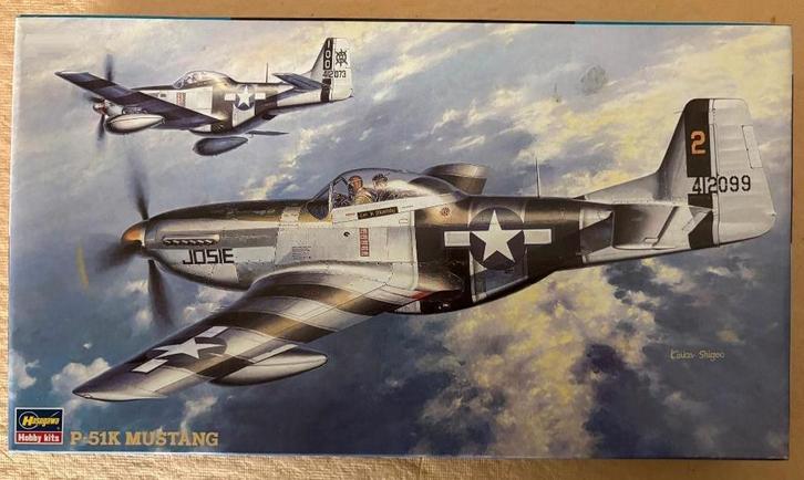 Hasegawa P-51K Mustang. Model kit. 1:48 scale. ZGAN., Hobby en Vrije tijd, Modelbouw | Vliegtuigen en Helikopters, Nieuw, Vliegtuig
